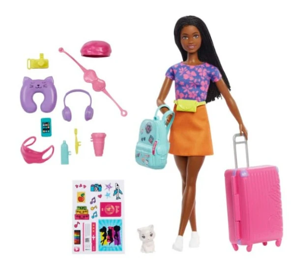 Mattel HGX55 Barbie Brooklyn Seyahatte Bebeği ve Aksesuarları