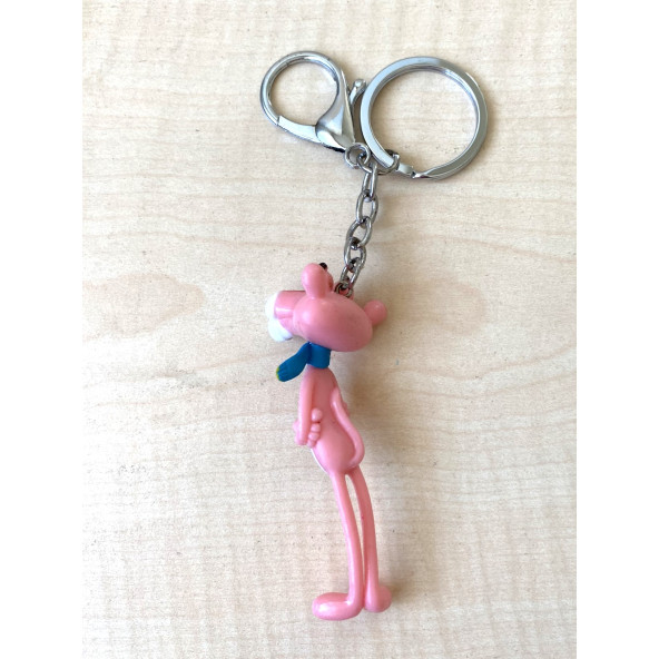 PEMBE PANTER ANAHTARLIK ATKILI PEMBE PANTER PLASTİK ANAHTARLIK - 2