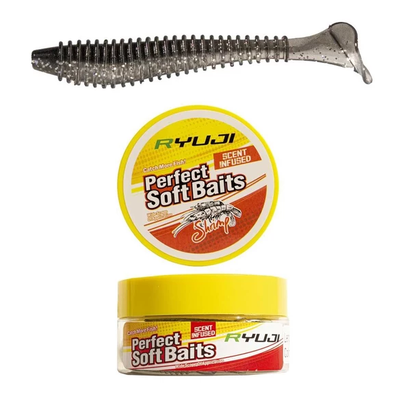Ryuji Perfect Bait LT Karides Kokulu 10 Adet Silikon Yem