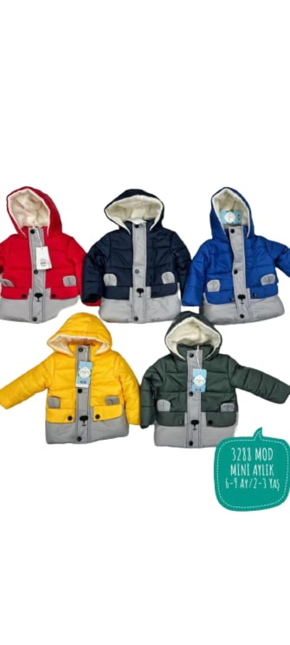 uğurböceğiçocuk Cool Pink 3288 İçi Kürklü Kapşonlu Aylık Erkek Mont - 4