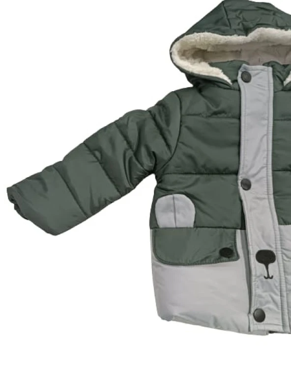 uğurböceğiçocuk Cool Pink 3288 İçi Kürklü Kapşonlu Aylık Erkek Mont - 8