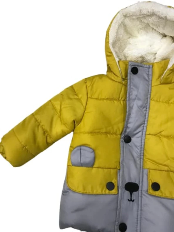 uğurböceğiçocuk Cool Pink 3288 İçi Kürklü Kapşonlu Aylık Erkek Mont - 12