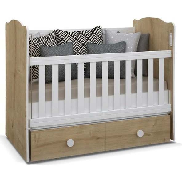 Babyhope Vesta 2 Çekmeceli Beşik 60X120 S.meşe 900-57 Bebek Beşiği - 2