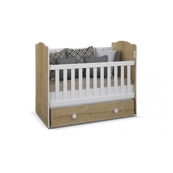 Babyhope Vesta 2 Çekmeceli Beşik 60X120 S.meşe 900-57 Bebek Beşiği - 3