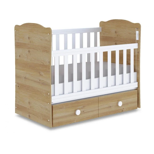 Babyhope Vesta 2 Çekmeceli Beşik 60X120 S.meşe 900-57 Bebek Beşiği - 4