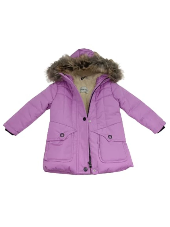 Cool Pink barış 3335 İçi Kürklü Kız Çocuk Kapşonlu  Mont