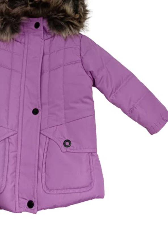 Cool Pink barış 3335 İçi Kürklü Kız Çocuk Kapşonlu  Mont - 6