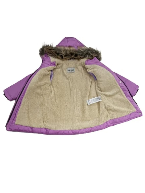 Cool Pink barış 3335 İçi Kürklü Kız Çocuk Kapşonlu  Mont - 8
