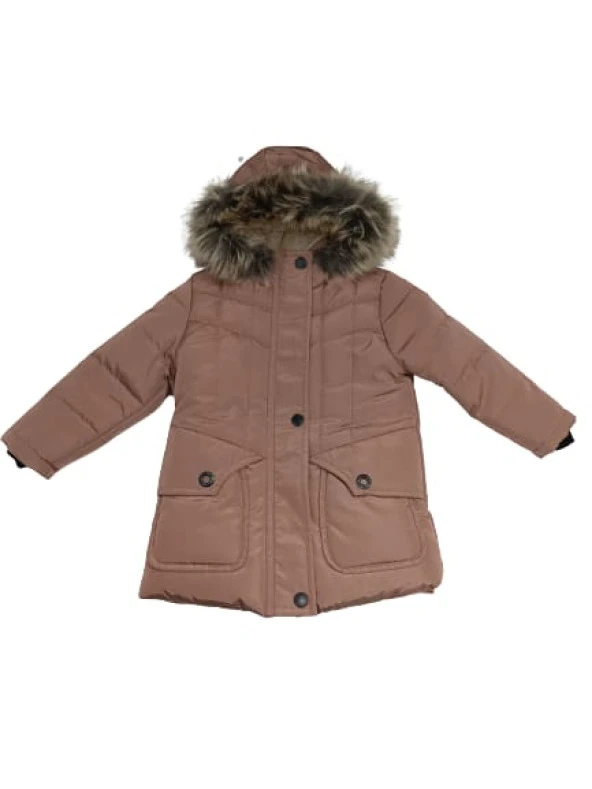 Cool Pink barış 3335 İçi Kürklü Kız Çocuk Kapşonlu  Mont - 10