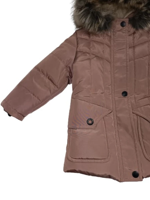 Cool Pink barış 3335 İçi Kürklü Kız Çocuk Kapşonlu  Mont - 11