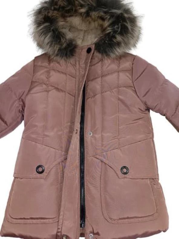 Cool Pink barış 3335 İçi Kürklü Kız Çocuk Kapşonlu  Mont - 12