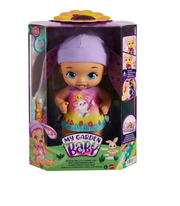My Garden Baby HGC12 Tavşan Bebeğimin Bakım Zamanı Mor Bereli Bebek