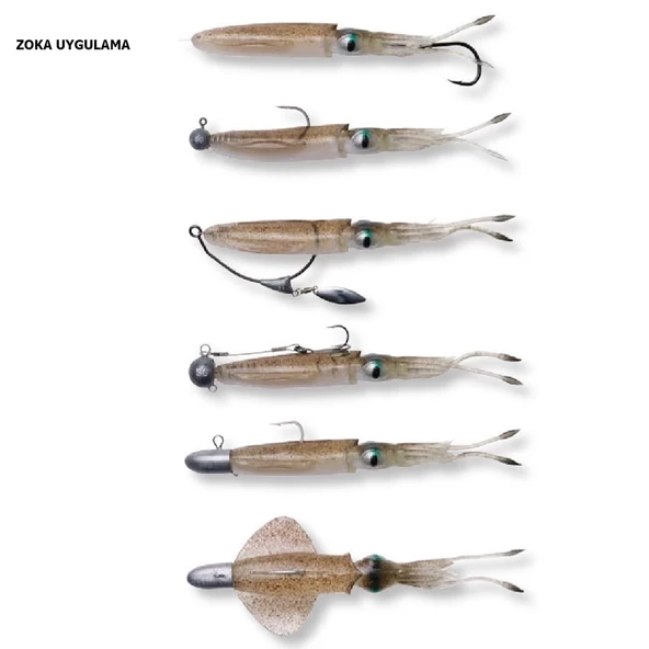 Savage gear 3D Swim Squid 9,5cm 5gr 4 Adet Silikon Yem - Resim 2