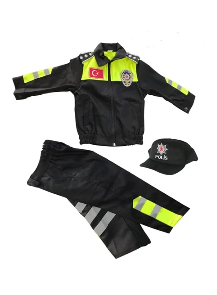 Uğur Böceği Çocuk Montlu Polis Takımı Trafik Sarı - 2