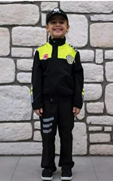 Uğur Böceği Çocuk Montlu Polis Takımı Trafik Sarı - 4