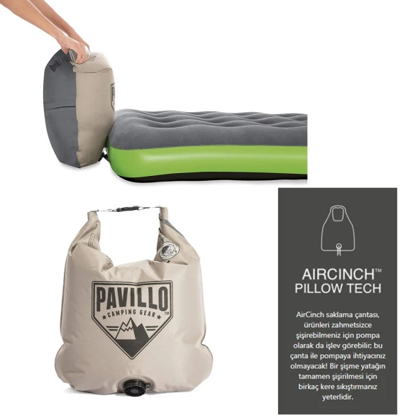 Pavillo 67619 Roll & Relax Twin 188x99x22cm Şişme Yatak - 2