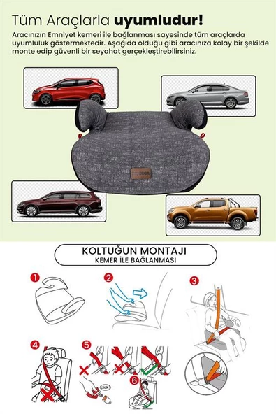 Babydoor Motto 15-36 KG Yükseltici Oto Koltuğu Ultra Comfort Yükseltici - Bej - 8