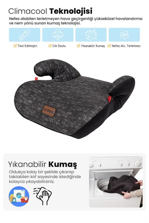 Babydoor Motto 15-36 KG Yükseltici Oto Koltuğu Ultra Comfort Yükseltici - Siyah - 7