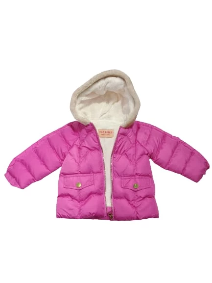 uğurböceğiçocuk Cool Pink 3152 İçi Kürklü Aylık Kız Çocuk bebek Mont kapşunlu mont - 3