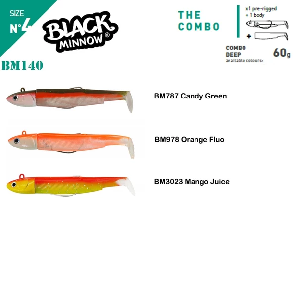 Fiiish Black Minnow BM140/4 2X+1 Combo Deep Silikon Yem