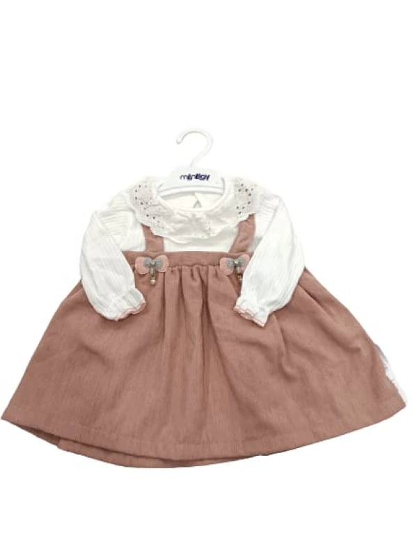 Monday Baby 1052 Çizgili Kız Salopet Elbise