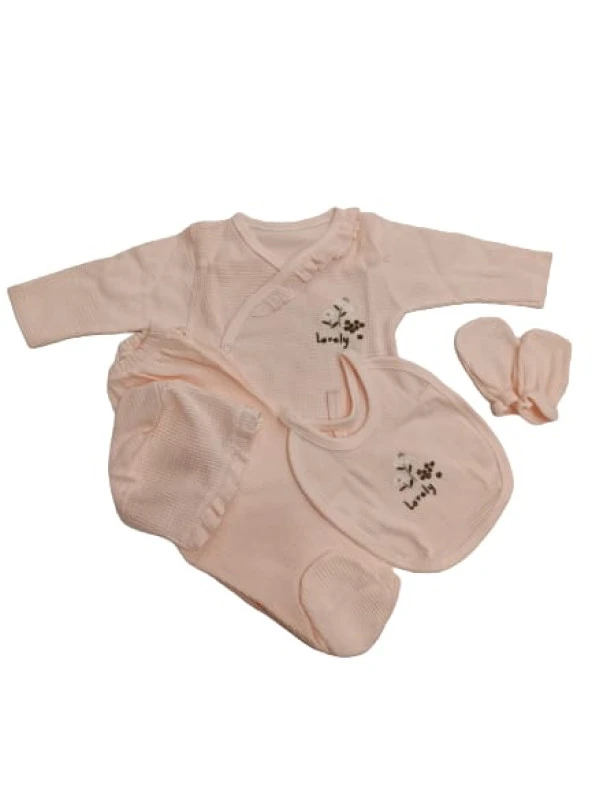 Tiasis 1369 Fırfırlı Çiçekli 5'li Kız Hastene Çıkış Seti - 8