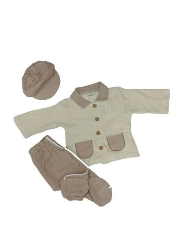 Minilove Üçlü Şapkalı Patik Pantolon Erkek Takım5468 - 7