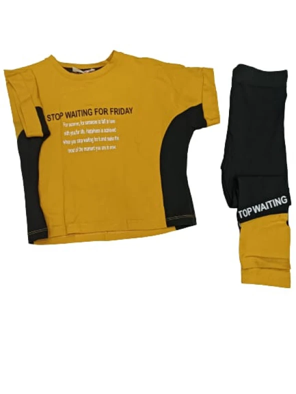 Smile Stop Waıtıng Yazı Baskılı Kız Takım7045 - 8