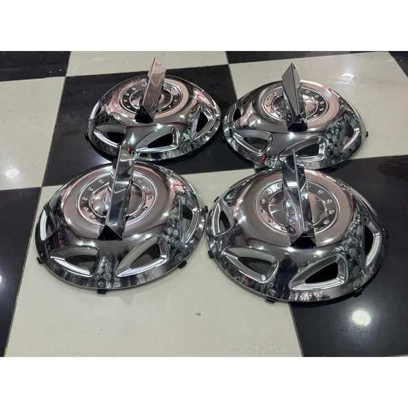 RENAULT MASTER 16 KROM İNÇ ÖN-ARKA JANT KAPAĞI 4 ADET KAPAK 4 ADET ÜÇGEN PRİZMA APARATI - 4