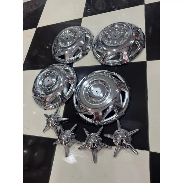 RENAULT MASTER 16 İNÇ KROM ÖN-ARKA JANT KAPAĞI 4 ADET KAPAK 4 ADET 5 KOLLU APARATI - Resim 7