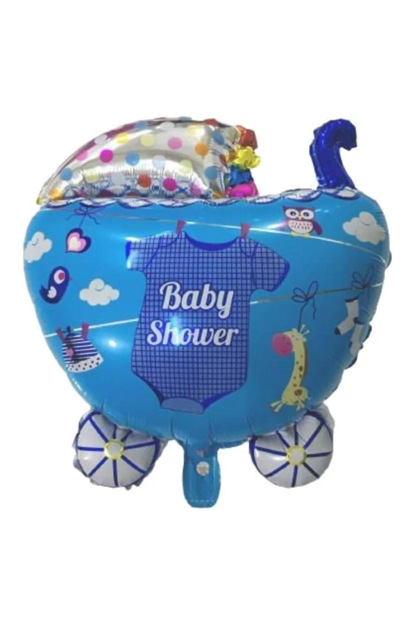 Bebek Arabası Puset Folyo Balon Mavi 65 Cm