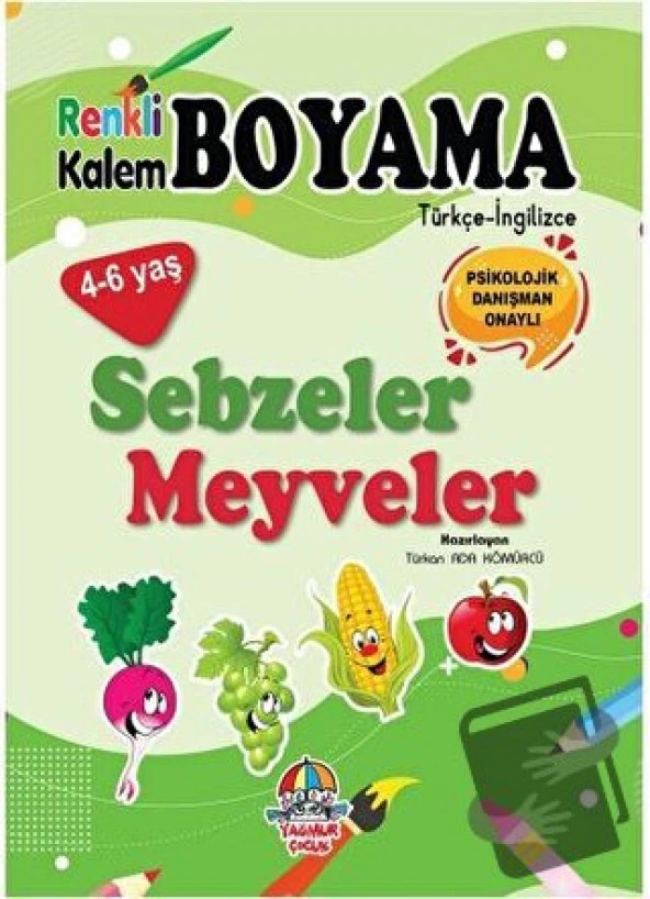 Renkli Kalem Boyama / Sebzeler   Meyveler/Yağmur