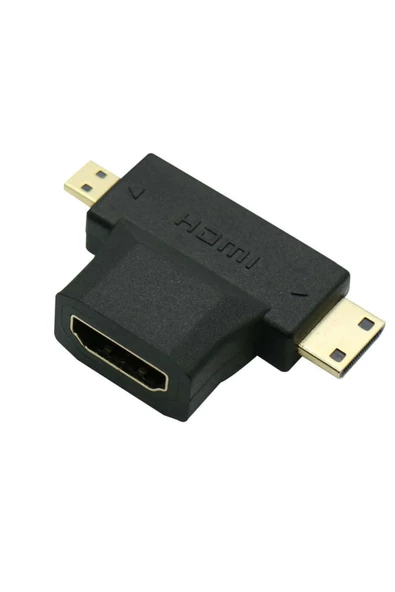 HDMI DİŞİ to Mikro HDMI ERKEK ve Mini HDMI ERKEK Çevirici