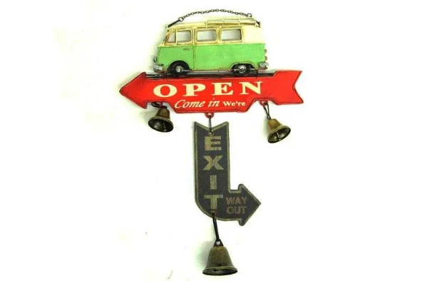 Dekoratif Metal Minibüs Kapı Rüzgar Çanı Vintage Hediyelik