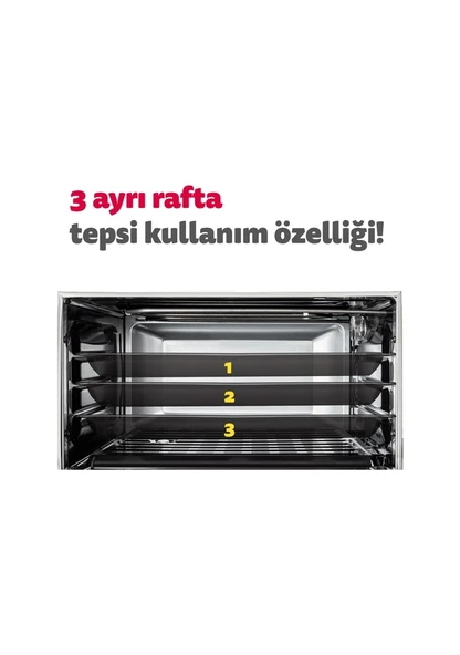 Simfer 4502 45 lt Beyaz Midi Fırın - 6
