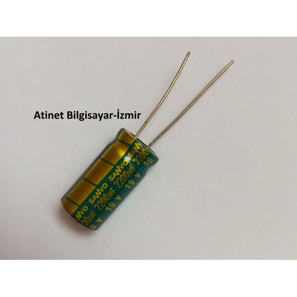 10 ADET (Orjinal) SANYO 2200Uf 10V (10X20Mm) Elektrolitik Kondansatör ürün görseli 1
