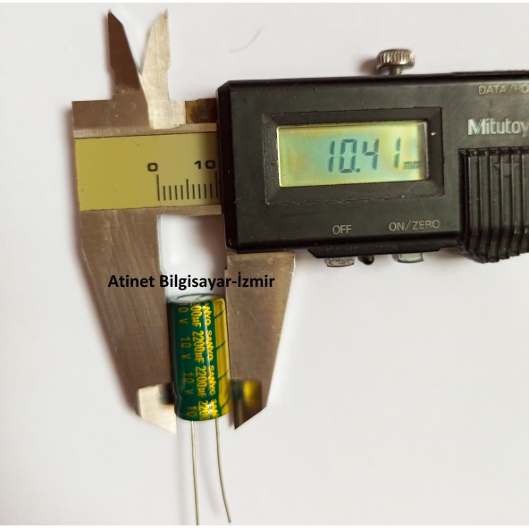 10 ADET (Orjinal) SANYO 2200Uf 10V (10X20Mm) Elektrolitik Kondansatör - Resim 2