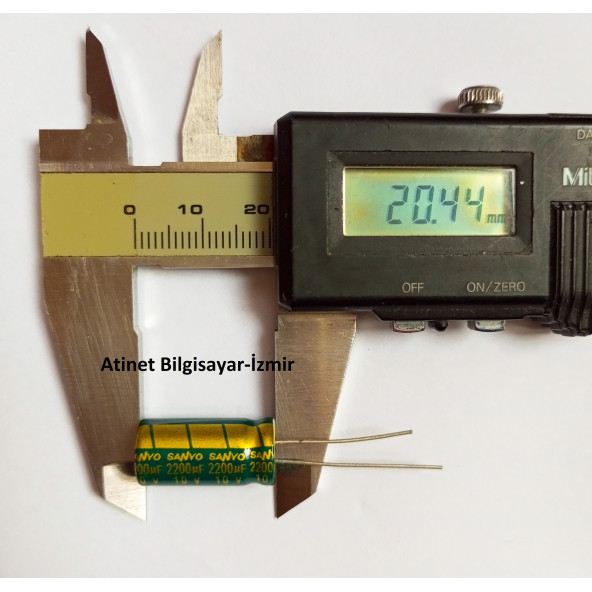 10 ADET (Orjinal) SANYO 2200Uf 10V (10X20Mm) Elektrolitik Kondansatör - Resim 3