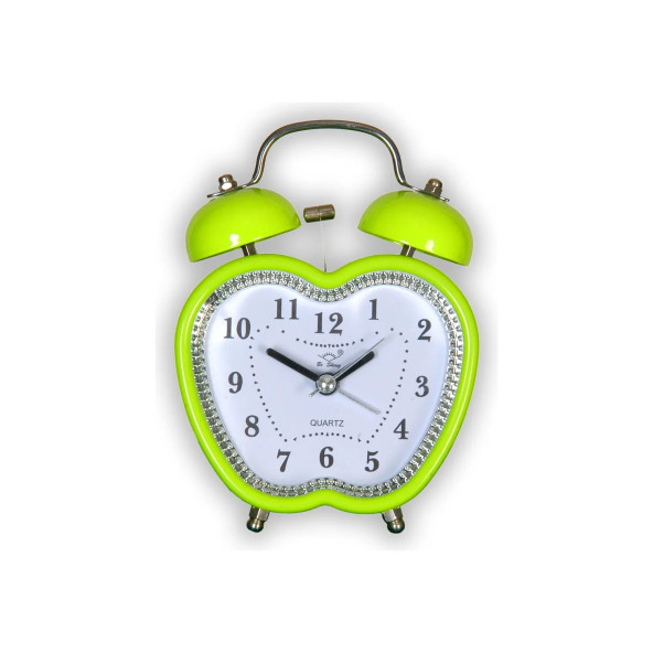 Nostalji Masa Saati Çalar Saat Işıklı Ve Alarmlı Masa Saati Kalpli Yeşil