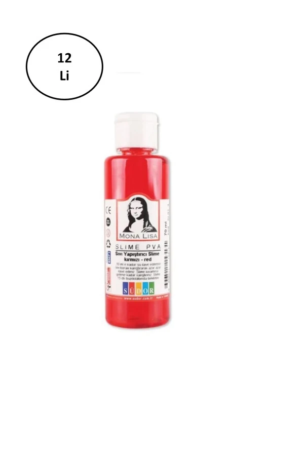 Slime Yapıştırıcı 70 ml Sıvı Slime Pva Renkli Sılaym 70 Ml Sıvı Yapıştırıcı Südor 12'li ürün görseli