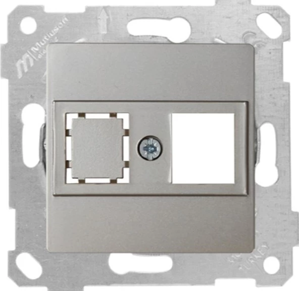 RİTA TİTANYUM MEK+TUŞ 1RJ45 (KON.SÜZ)DATA PRİZİ MUTLUSAN