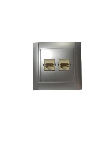 2XRJ45 DATA PRİZİ METALİK GÜMÜŞ SIMON