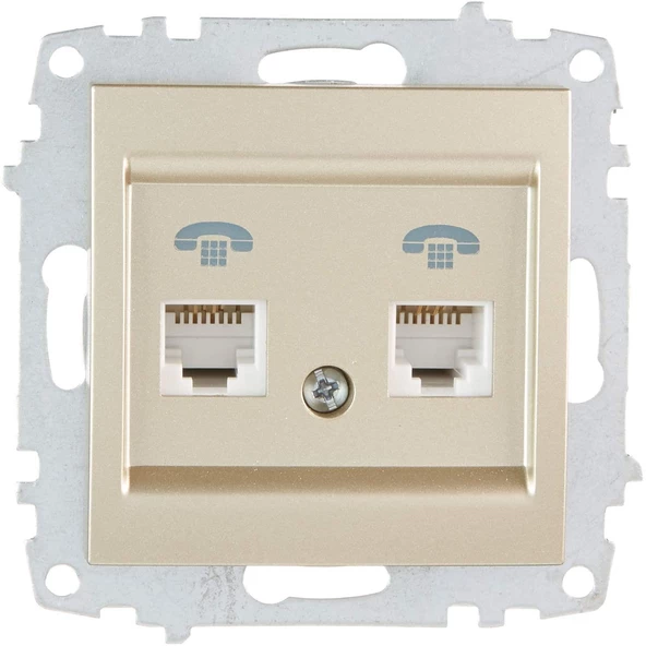 ZENA MEK.TİTANYUM 2RJ11 TELEFON PRİZİ ELBİ