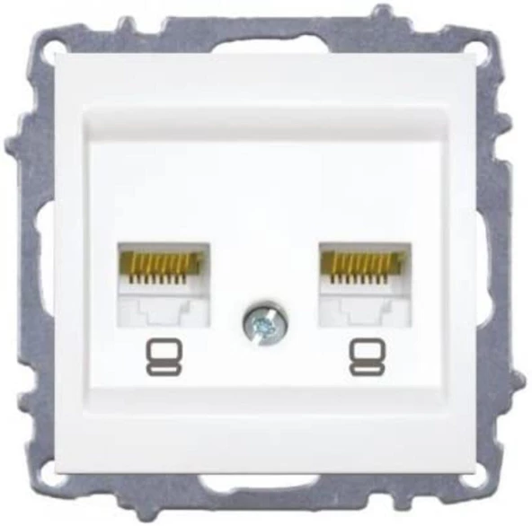 ZENA MEK.BEYAZ 2RJ45 PRİZ ELBİ