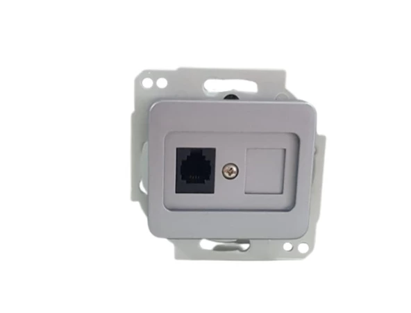 KELEBEK METALİK GRİ 1XRJ11 TELEFON PRİZ METESAN