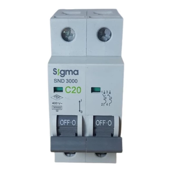 2X20A C/3KA W OTOMATİK SİGORTA (6LI) SİGMA