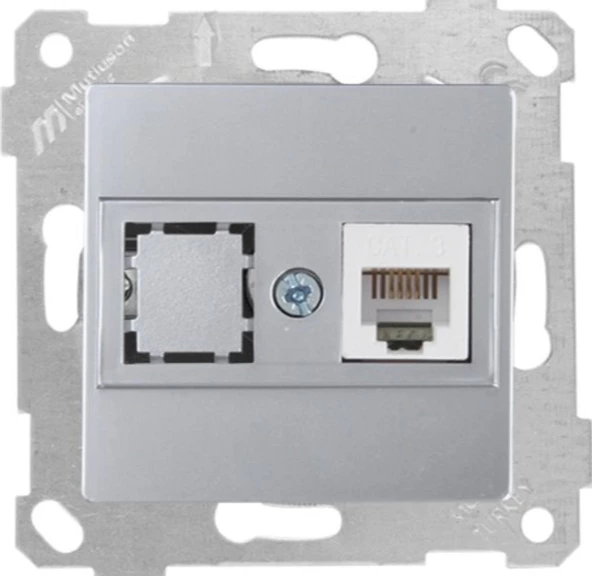 RİTA INOX MEK+TUŞ 1RJ12 TEL.PRİZİ (12ADET) MUTLUSAN