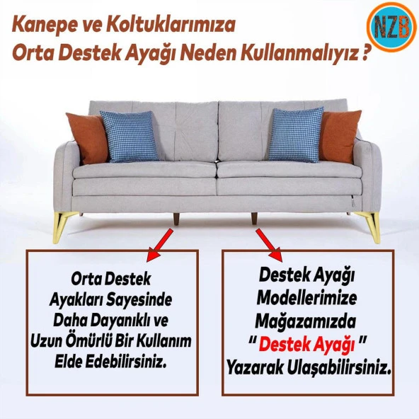 Mobilya Kanepe Sehpa Puf TV Ünitesi Baza Koltuk Ayağı Gold Altın Renk 24 cm Ayak ürün görseli