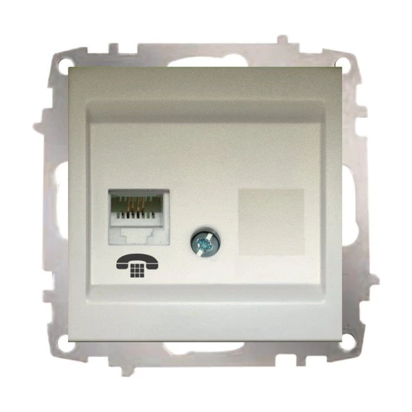 ZENA MEK.TİTANYUM 1RJ11 TELEFON PRİZİ (5ADET) ELBİ