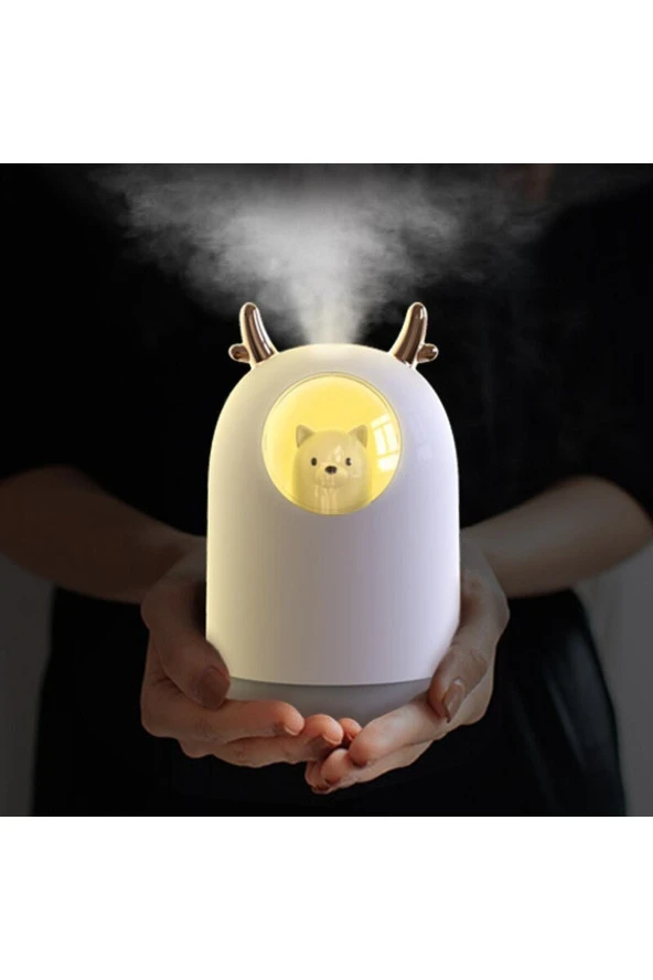 TechTic  Humidifier 300ml Led Işıklı Ultrasonik Hava Nemlendirici Buhar Makinesi Ve Aroma Difüzörü